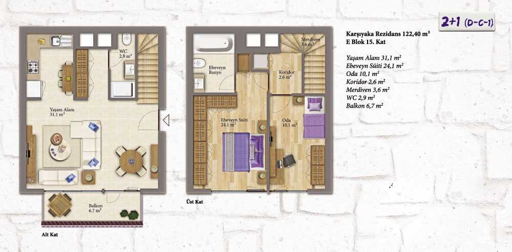 Ege Yakasi Karsiyaka Residence Kat Planlari Floor Plans 8