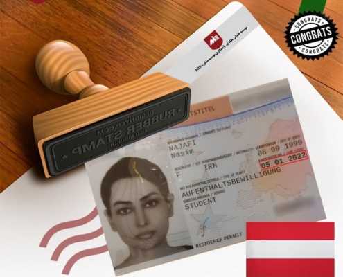 کارت اقامت تحصیلی اتریش خانم نجفی