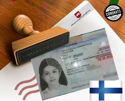 کارت اقامت فنلاند همراهان خانم شیدایی