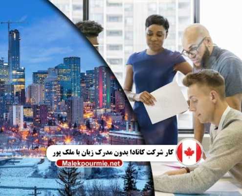 کار شرکت کانادا بدون مدرک زبان با ملک پور