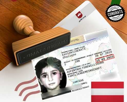 کارت اقامت تحصیلی و همراه حنیف کاویانی به همراه خانواده 3