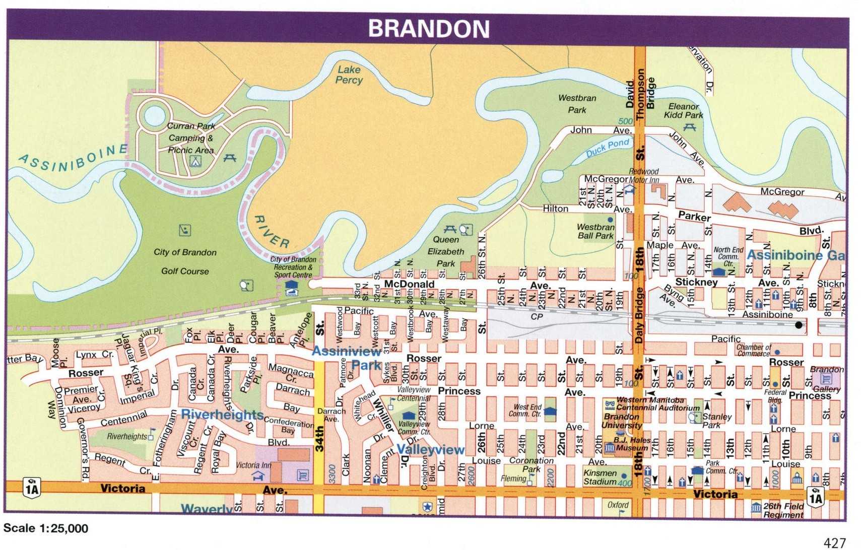 نقشه شهر براندون کانادا