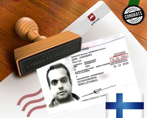 پوریا زارع جانکبری-کارت اقامت تحصیلی فنلاند