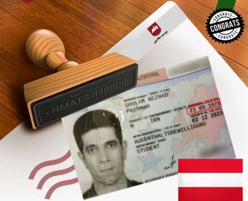 کارت اقامت اتریش- آقای غلام نژاد